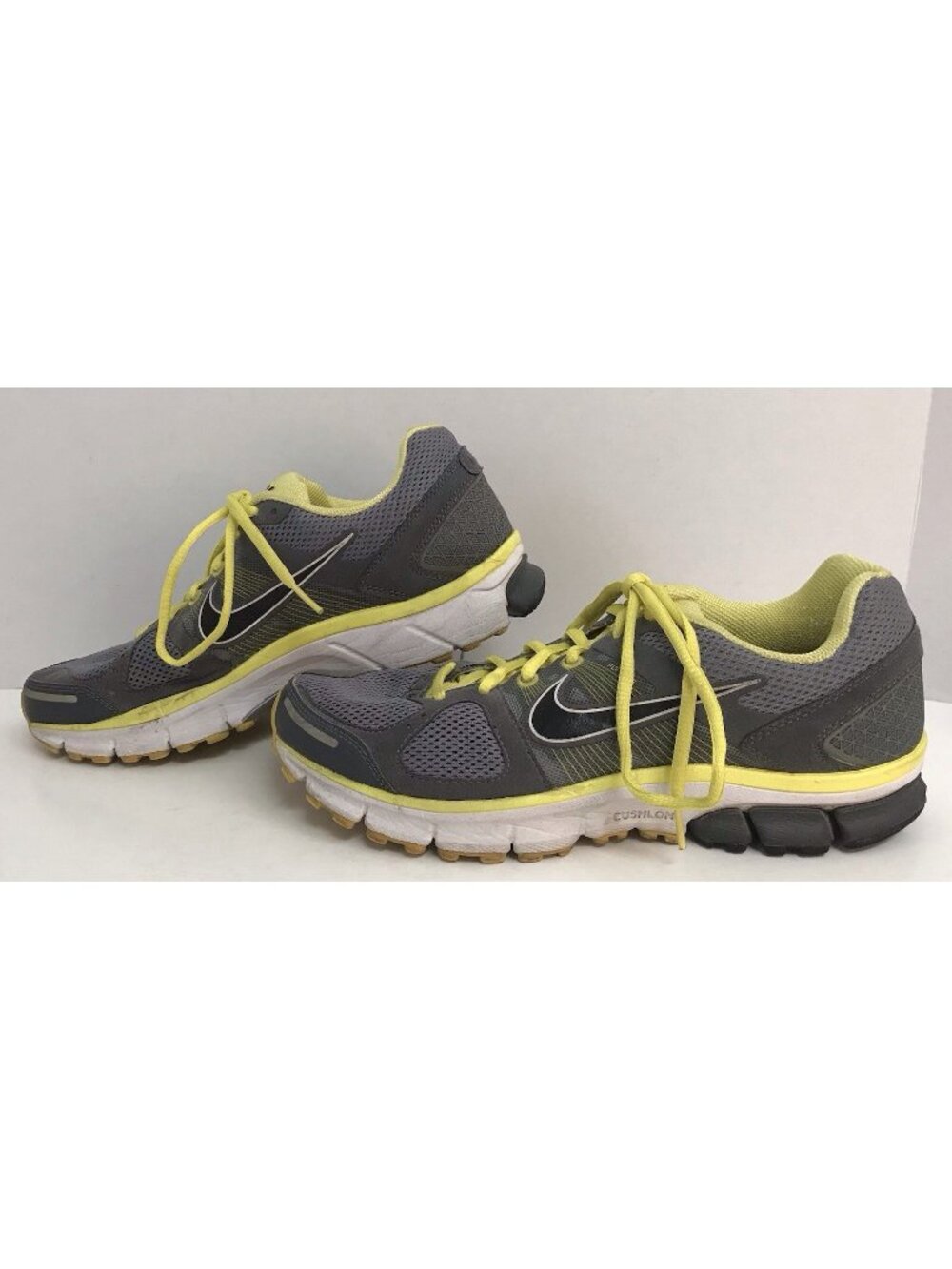 Nike Air Pegasus Flywire Grey/Yellow Running Sneakers Mens Size 9.5